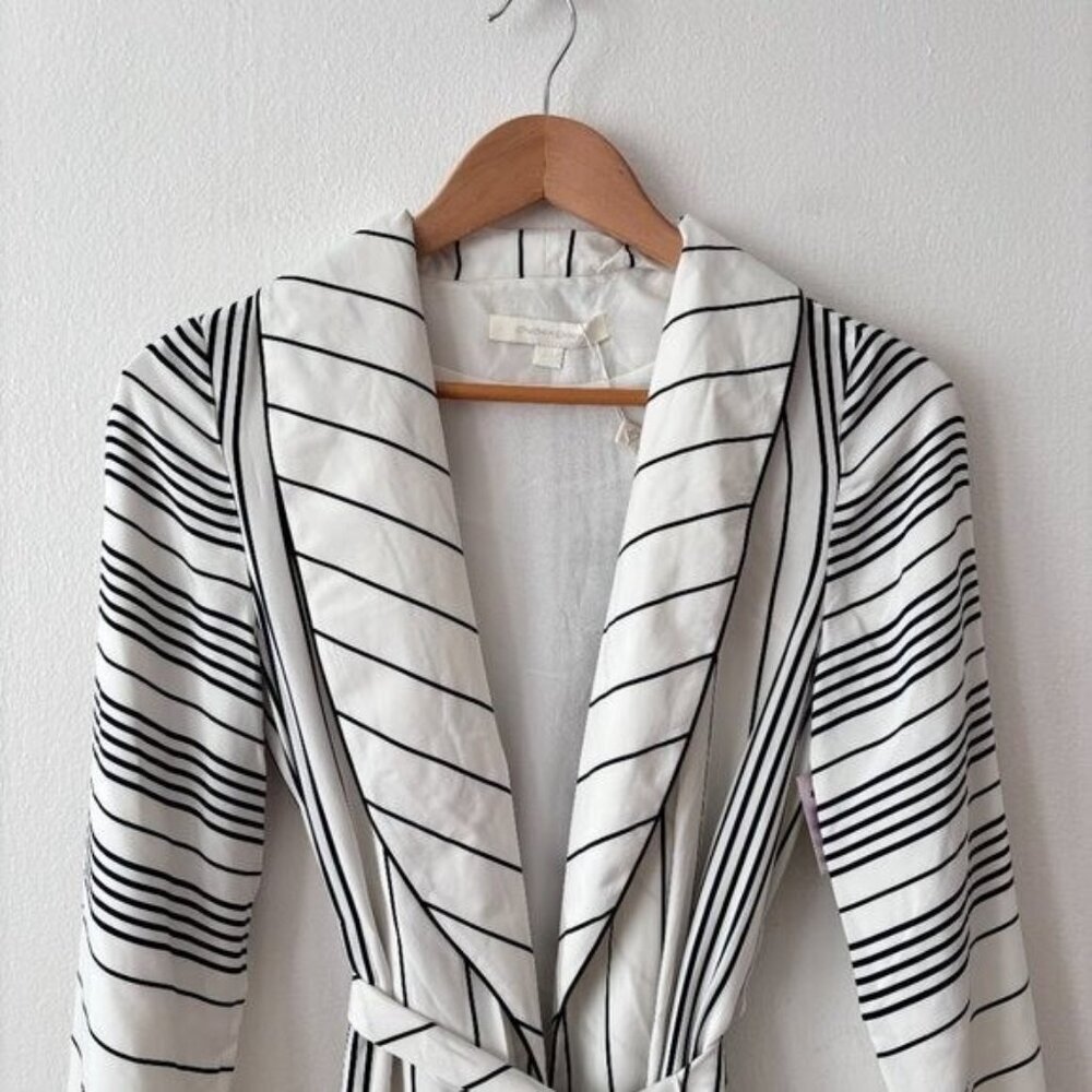 Jonathan Simkhai Striped Belted Side Button Duster - Picture 3 of 6